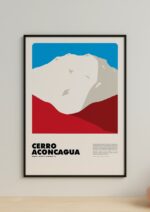 Cerro Aconcagua – póster Graphic Mountains enmarcado