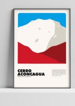 Cerro Aconcagua – póster Graphic Mountains enmarcado