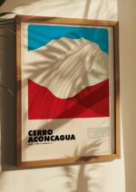 Cerro Aconcagua – póster Graphic Mountains enmarcado