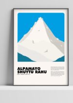 Alpamayo / Shuytu Rahu – póster Graphic Mountains enmarcado