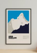 Ama Dablam – póster Graphic Mountains enmarcado