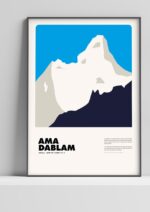 Ama Dablam – póster Graphic Mountains enmarcado