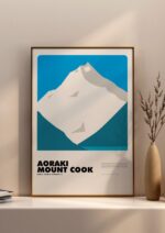 Aoraki / Mount Cook – póster Graphic Mountains enmarcado