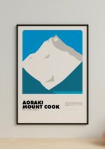 Aoraki / Mount Cook – póster Graphic Mountains enmarcado