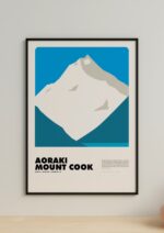 Aoraki / Mount Cook – póster Graphic Mountains enmarcado