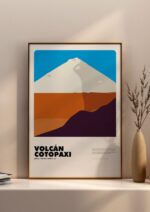Volcán Cotopaxi – póster Graphic Mountains enmarcado