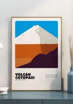 Volcán Cotopaxi – póster Graphic Mountains enmarcado