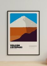 Volcán Cotopaxi – póster Graphic Mountains enmarcado