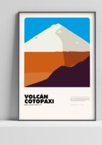 Volcán Cotopaxi – póster Graphic Mountains enmarcado