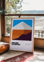 Volcán Cotopaxi – póster Graphic Mountains enmarcado