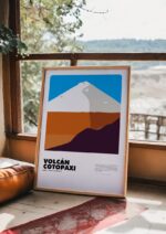 Volcán Cotopaxi – póster Graphic Mountains enmarcado