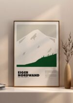 Eiger / Nordwand – póster Graphic Mountains enmarcado