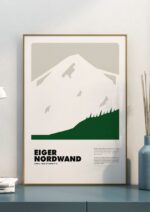 Eiger / Nordwand – póster Graphic Mountains enmarcado