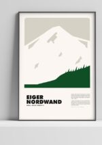 Eiger / Nordwand – póster Graphic Mountains enmarcado