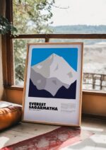 Everest / Sagarmatha – póster Graphic Mountains enmarcado