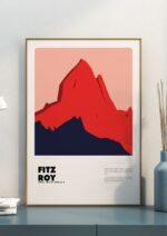 Fitz Roy – póster Graphic Mountains enmarcado