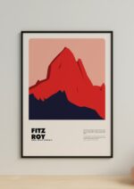 Fitz Roy – póster Graphic Mountains enmarcado