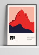 Fitz Roy – póster Graphic Mountains enmarcado