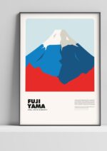 Fujiyama – póster Graphic Mountains enmarcado