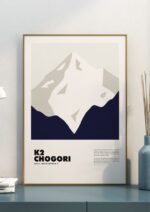 K2 / Chogori – póster Graphic Mountains enmarcado