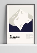 K2 / Chogori – póster Graphic Mountains enmarcado