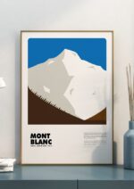 Mont Blanc / Monte Bianco – póster Graphic Mountains enmarcado