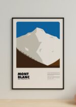 Mont Blanc / Monte Bianco – póster Graphic Mountains enmarcado