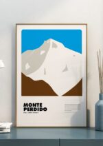 Monte Perdido – póster Graphic Mountains enmarcado