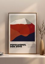 Popocatépetl / Don Goyo – póster Graphic Mountains enmarcado