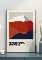 Popocatépetl / Don Goyo – póster Graphic Mountains enmarcado