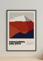 Popocatépetl / Don Goyo – póster Graphic Mountains enmarcado