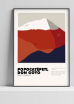 Popocatépetl / Don Goyo – póster Graphic Mountains enmarcado