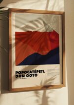 Popocatépetl / Don Goyo – póster Graphic Mountains enmarcado
