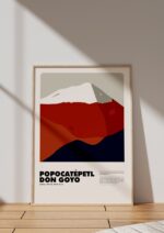 Popocatépetl / Don Goyo – póster Graphic Mountains enmarcado