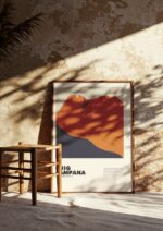 Puig Campana – póster Graphic Mountains enmarcado