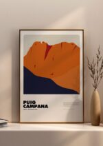 Puig Campana – póster Graphic Mountains enmarcado