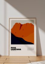 Puig Campana – póster Graphic Mountains enmarcado