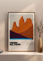 Torres del Paine – póster Graphic Mountains enmarcado