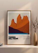 Torres del Paine – póster Graphic Mountains enmarcado