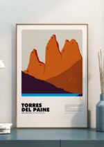 Torres del Paine – póster Graphic Mountains enmarcado