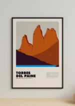 Torres del Paine – póster Graphic Mountains enmarcado