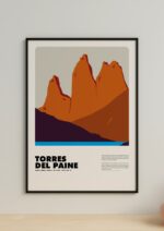 Torres del Paine – póster Graphic Mountains enmarcado