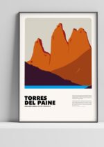 Torres del Paine – póster Graphic Mountains enmarcado